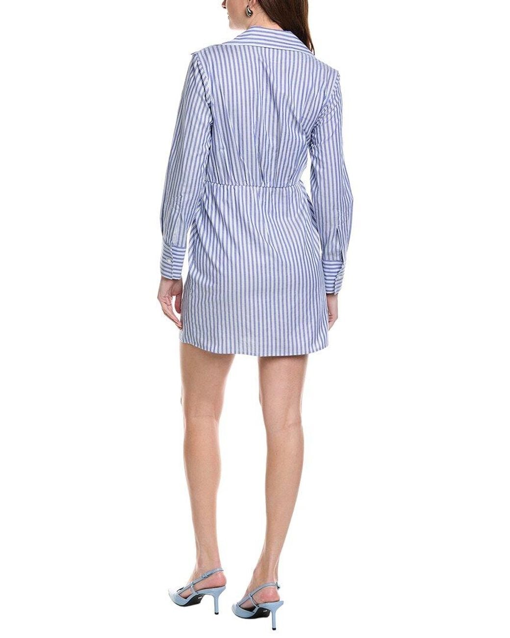 Kenneth Cole Blue Asymmetrical Shirtdress