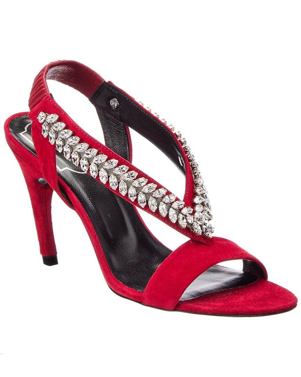 Roger Vivier Red Suede Slingback Sandal