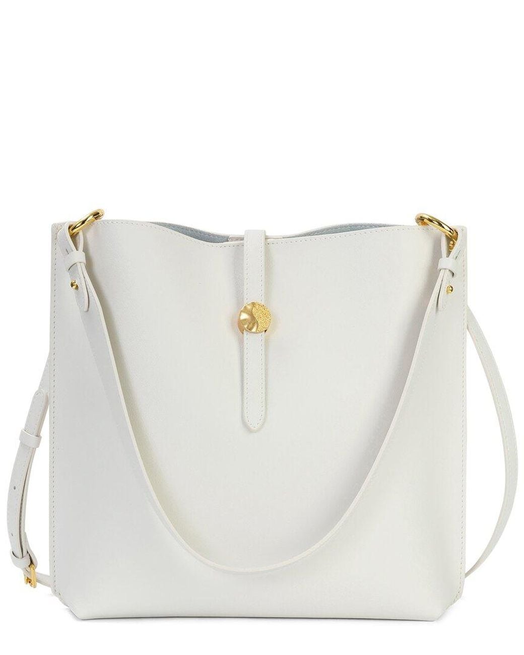 Tiffany & Fred Paris White Smooth Leather Shoulder Bag