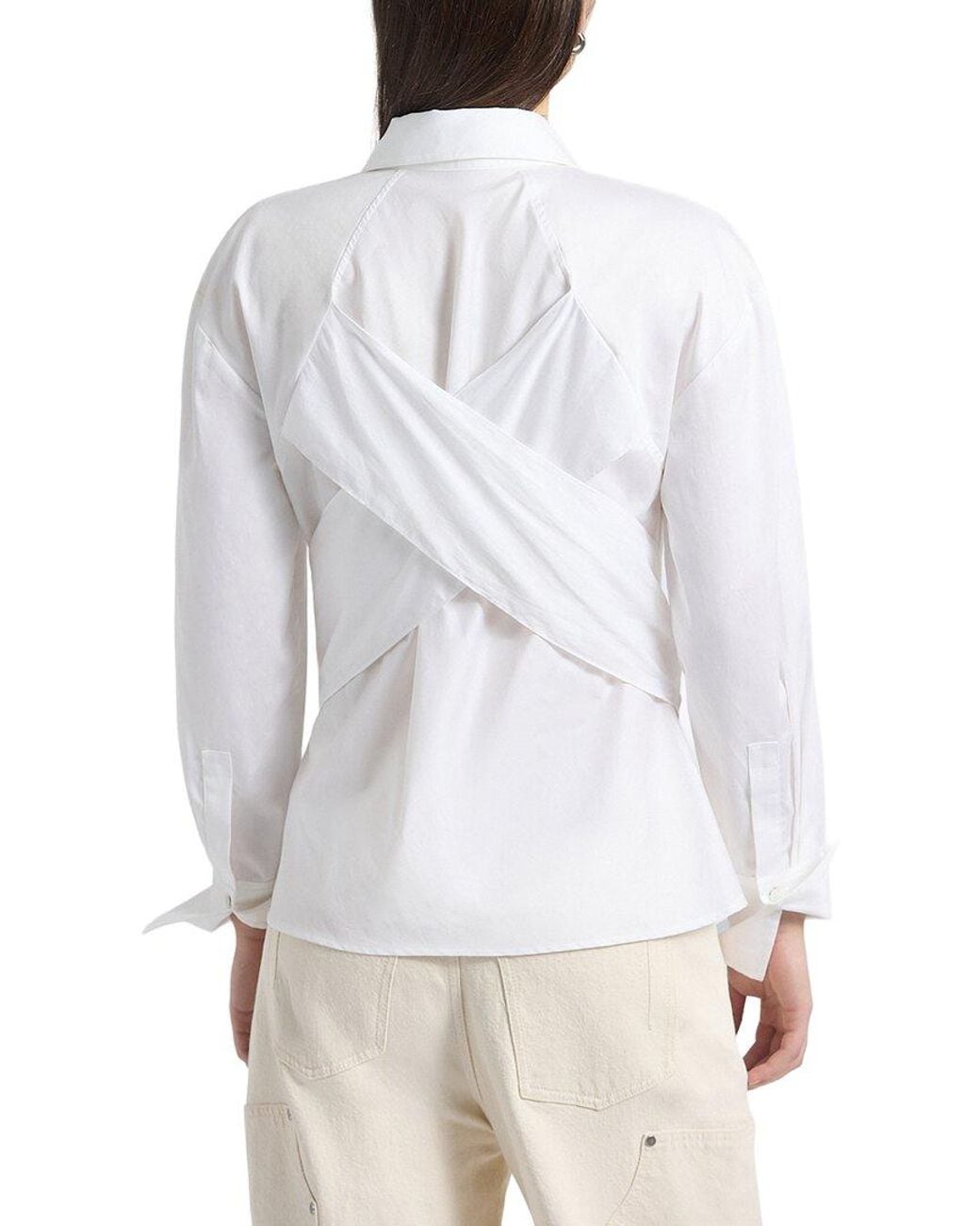 10 Crosby Derek Lam White Carmine Wrap Top