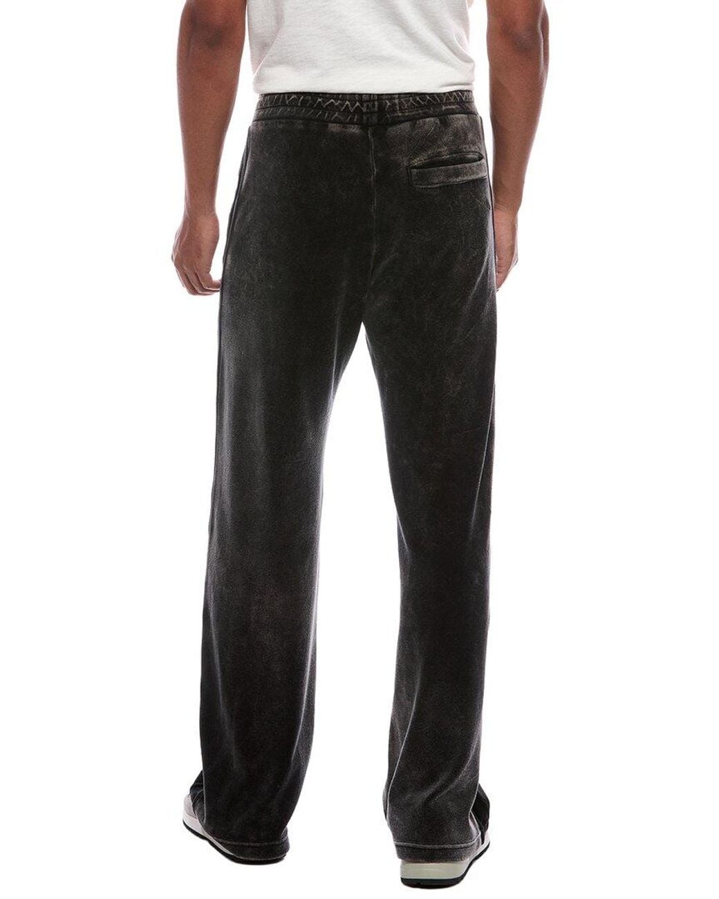 DIESEL Black Velour Trouser for men