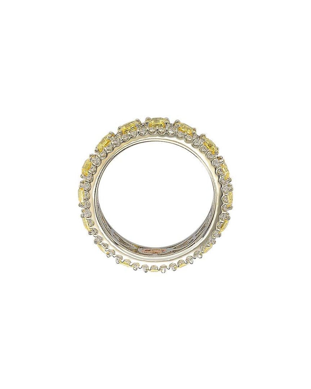Suzy Levian Metallic Silver Cz Eternity Ring