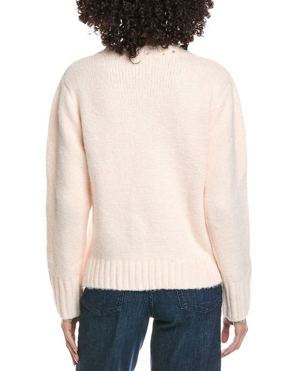 Fate White Wool-Blend Sweater
