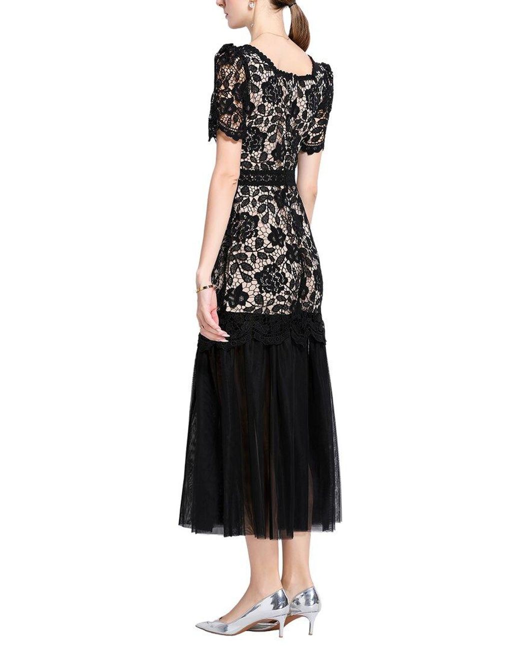 Kaimilan Black Midi Dress