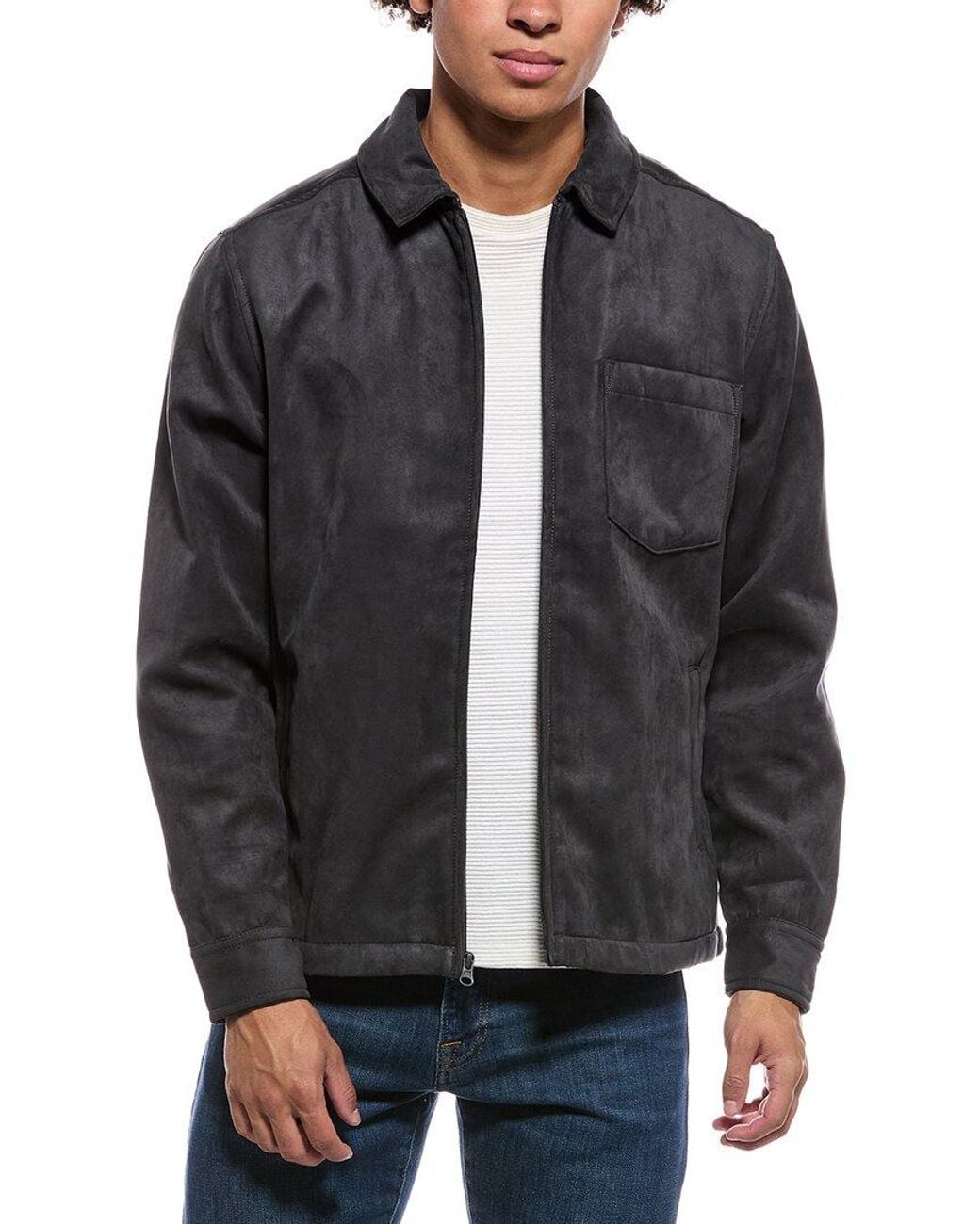 Vintage 1946 Black Bonded Printed Fleece Lined Jacket for men