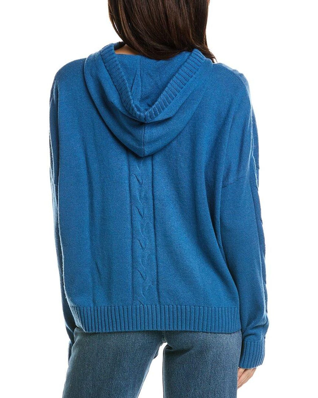 Brodie Cashmere Blue Lounge Cable Wool & Cashmere-Blend Hoodie