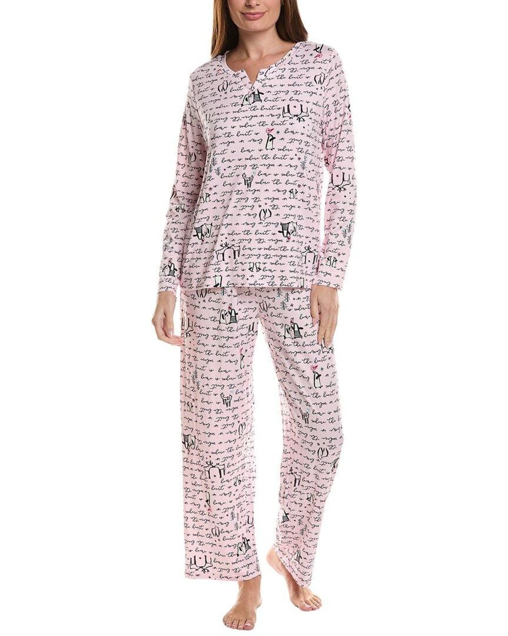 Hue Red 2Pc Timeless Jersey Pajama Set