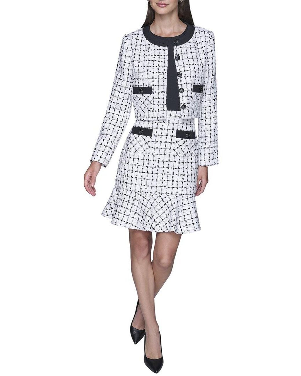 Karl Lagerfeld White Tweed Jacket