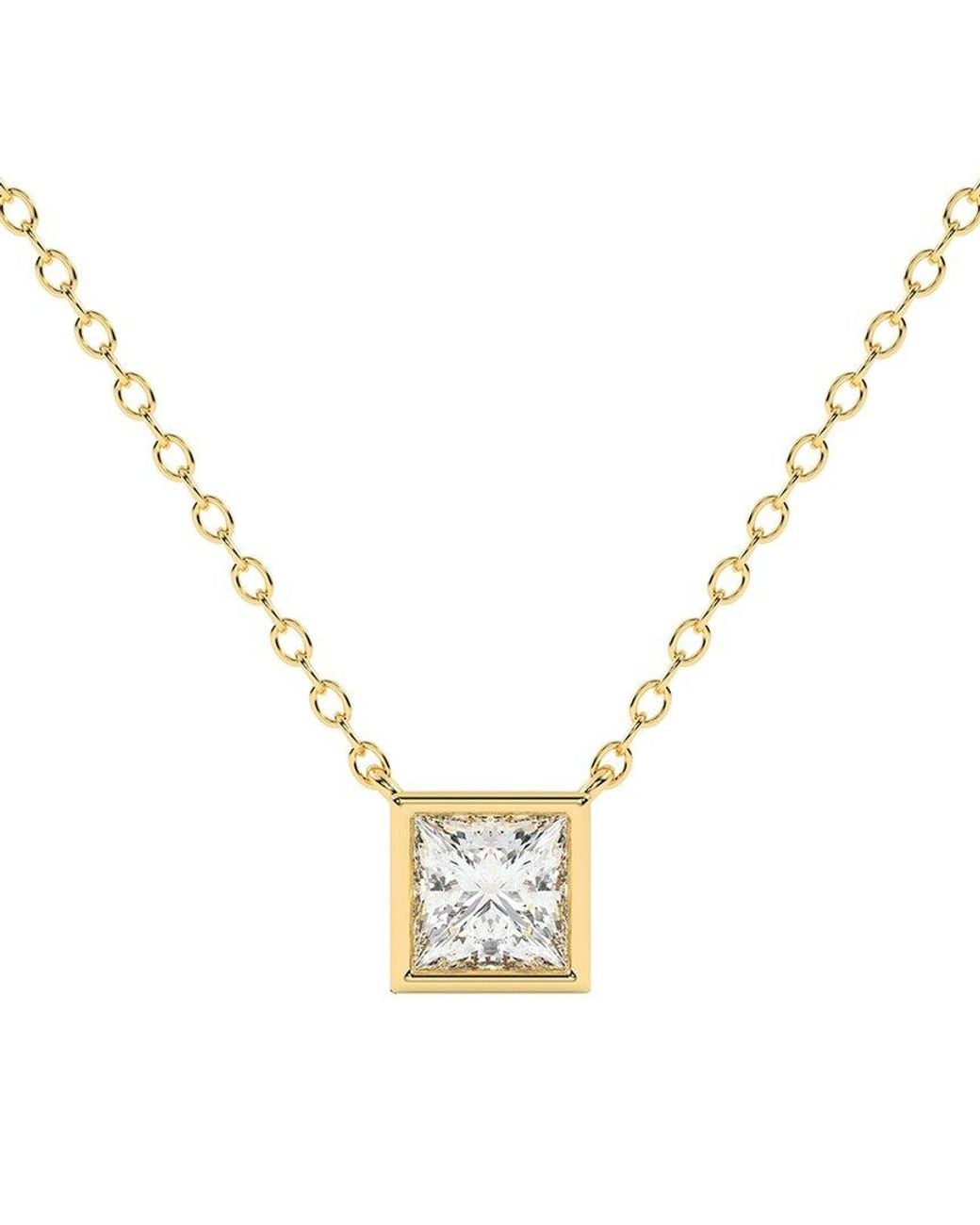 Lab Grown Diamonds Metallic 14K 1.00 Ct. Tw. Lab-Grown Diamond Necklace