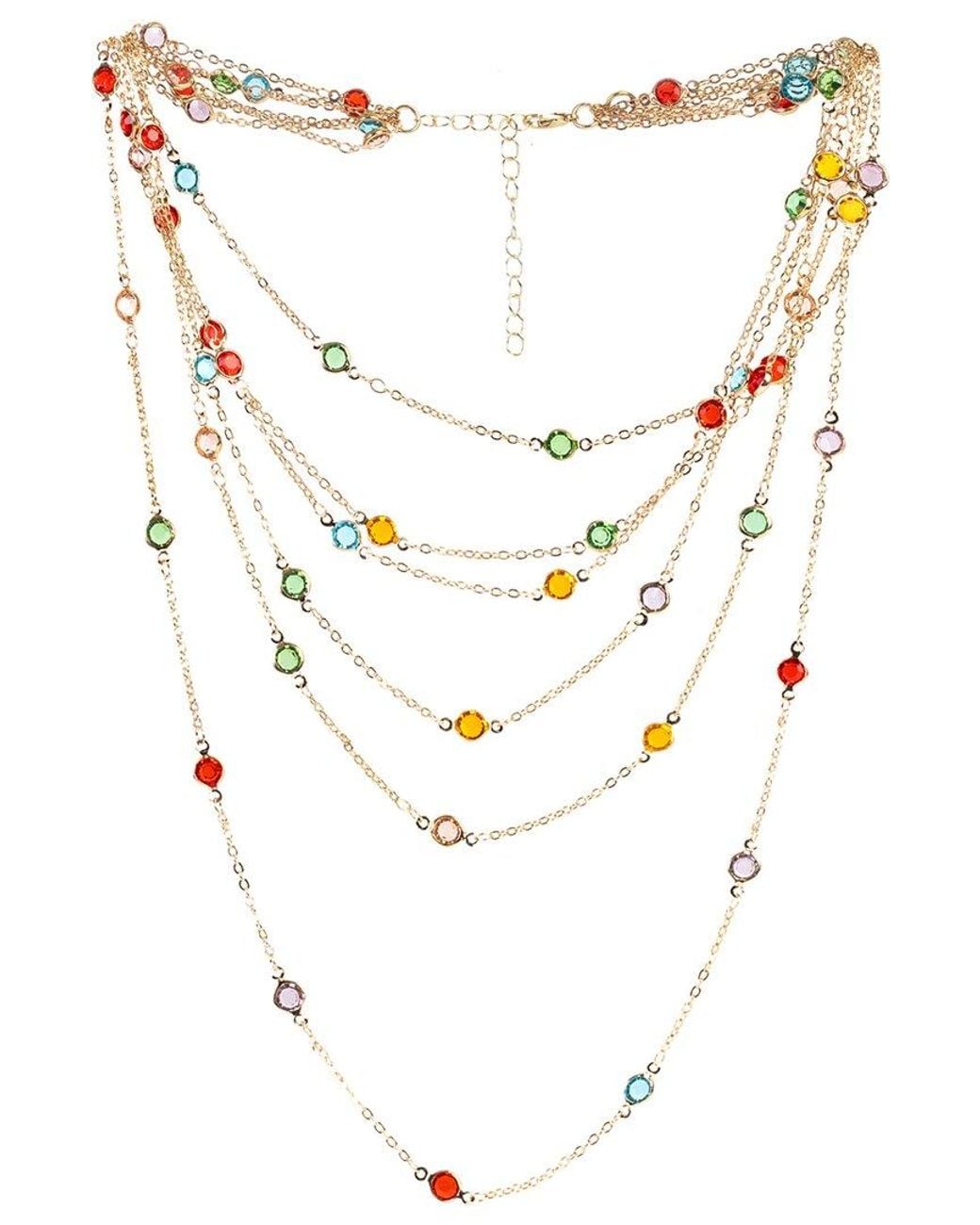 Saachi White Crystal Layer Necklace
