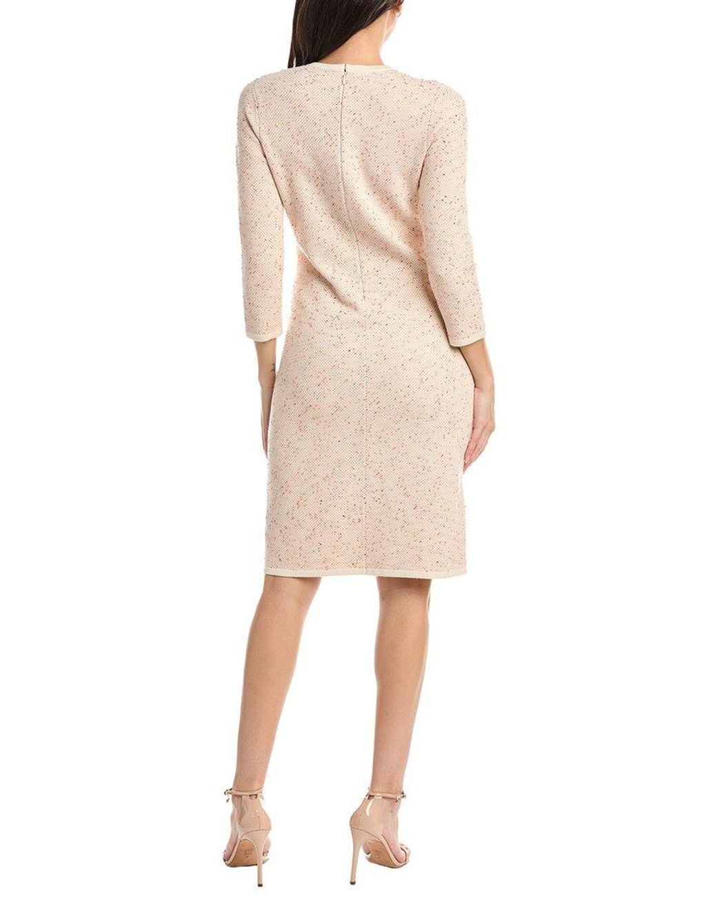 St. John Natural Pebble Dash Knit Midi Dress