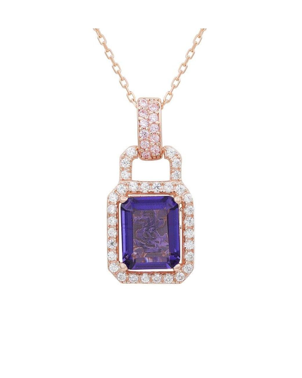 Suzy Levian CZ Jewelry Pink Suzy Levian Silver Cz Pendant