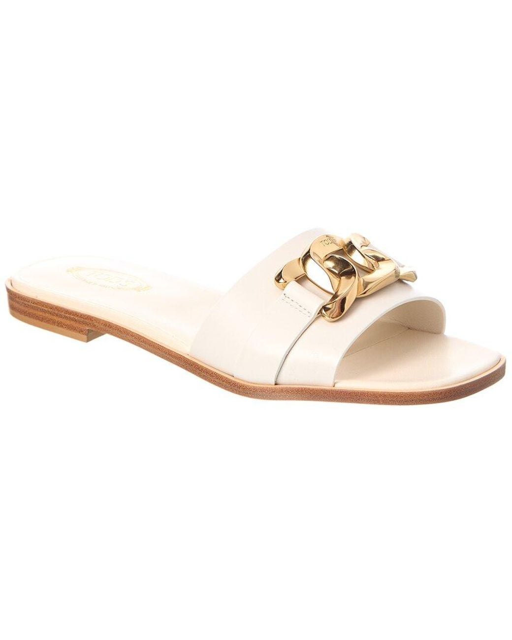 Tod's White Leather Sandal