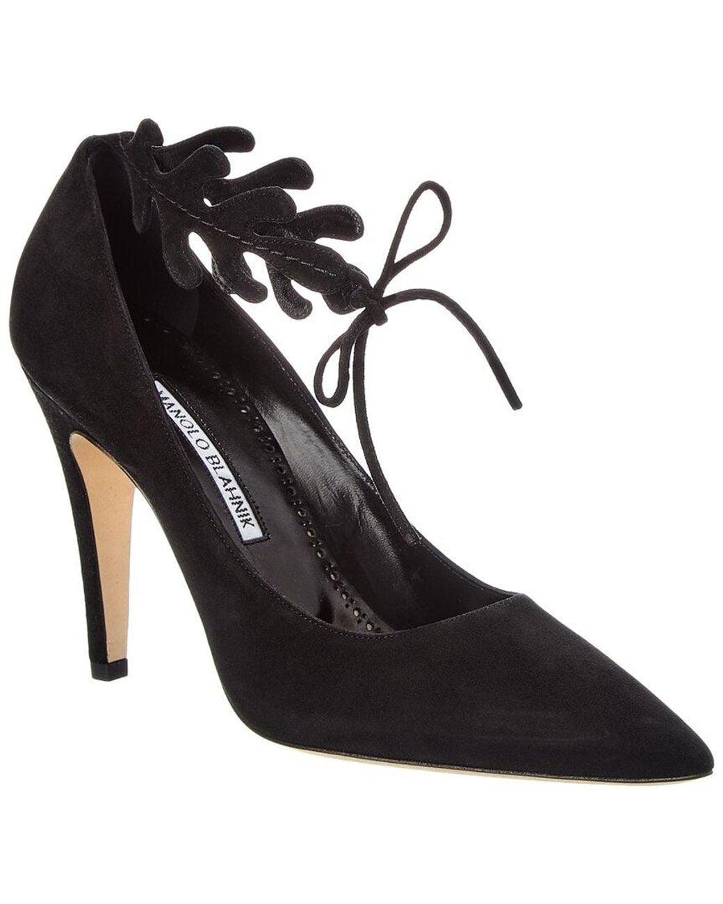 Manolo Blahnik Black Florettehi 105 Suede Pump