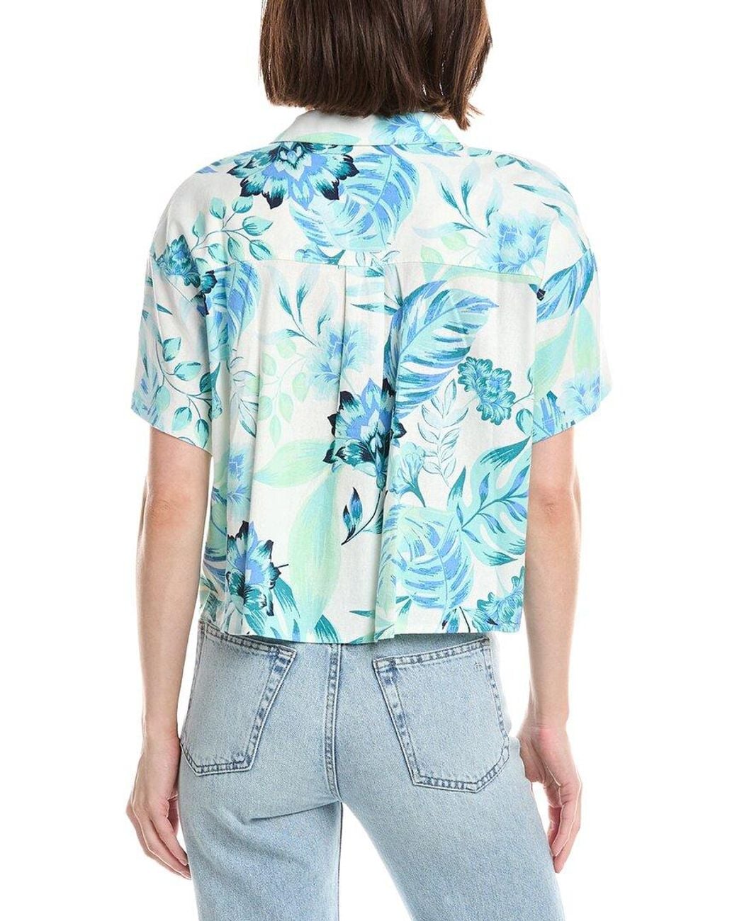 NVLT Blue Linen-Blend Camp Shirt