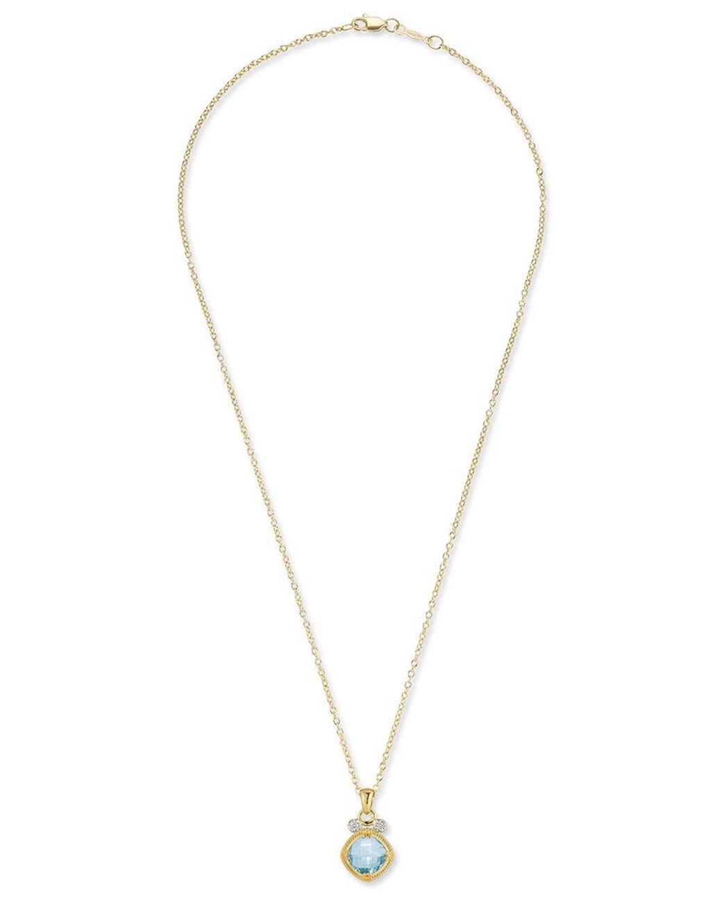 Reiss Metallic 14K 2.57 Ct. Tw. Diamond & Topaz Necklace