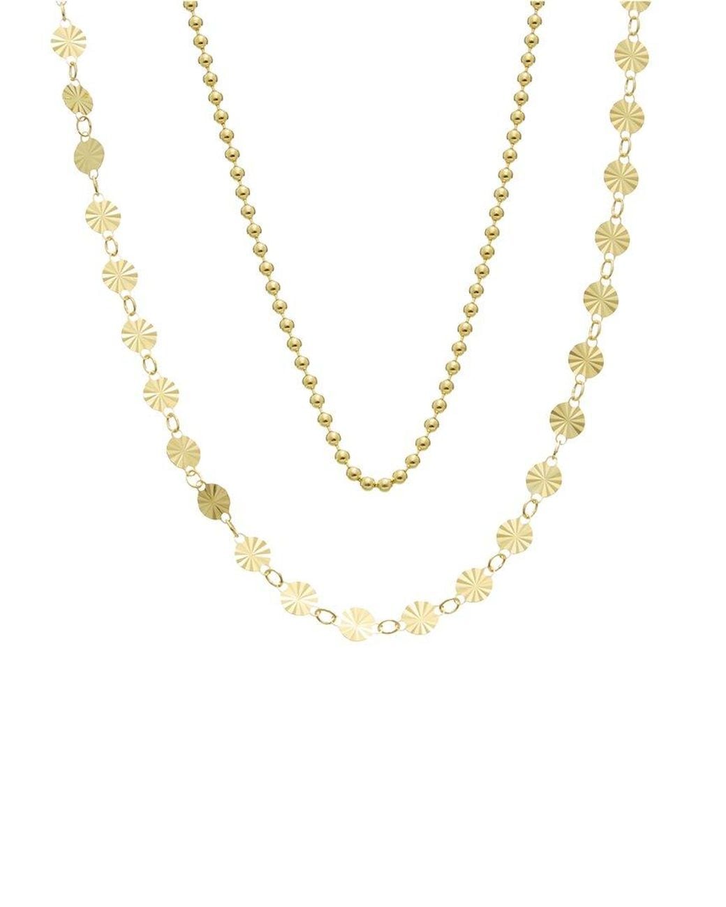 Italian Gold Over Silver Metallic 18K Plated Multi Strand Necklace