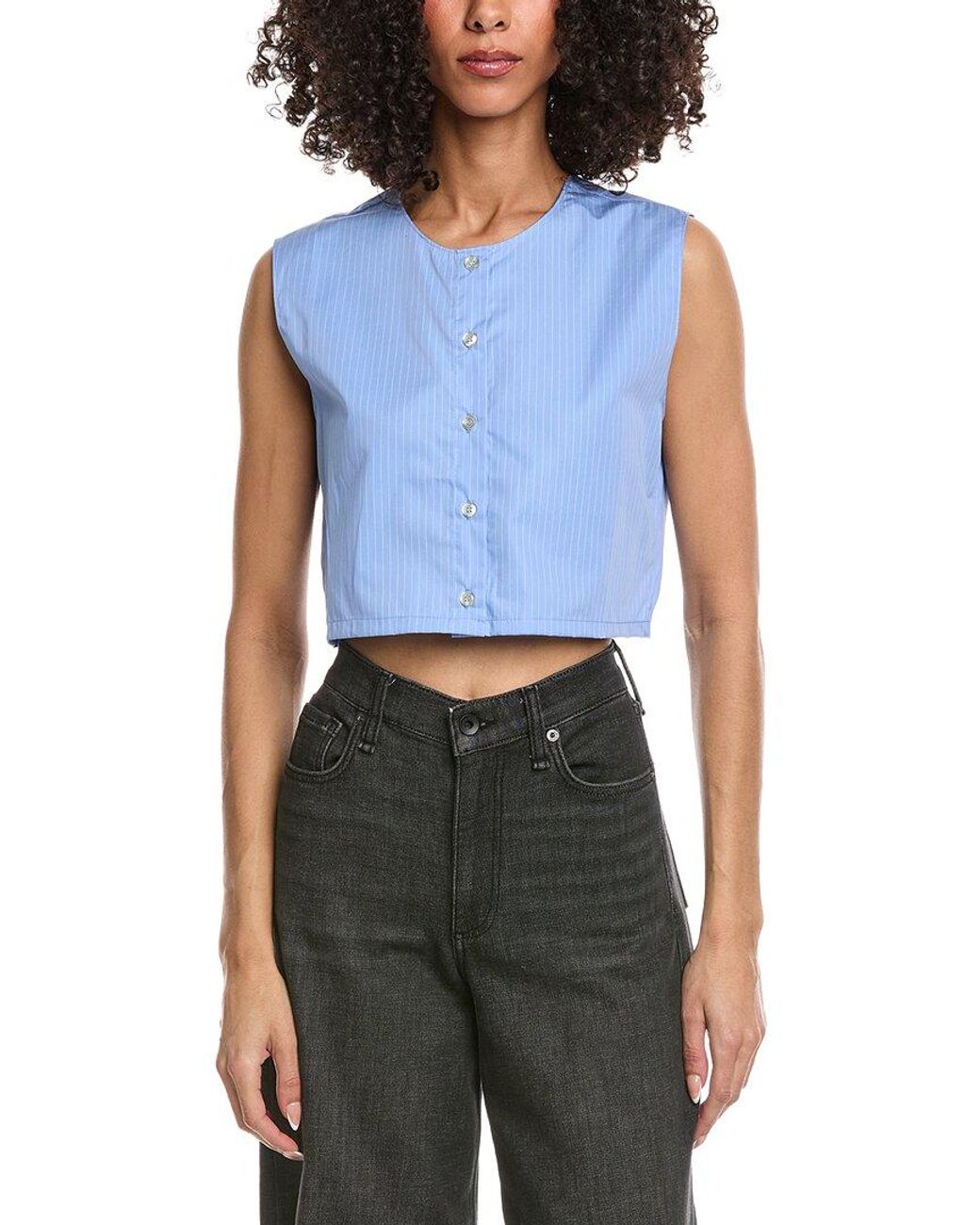 Leset Blue Yoshi Crewneck Vest