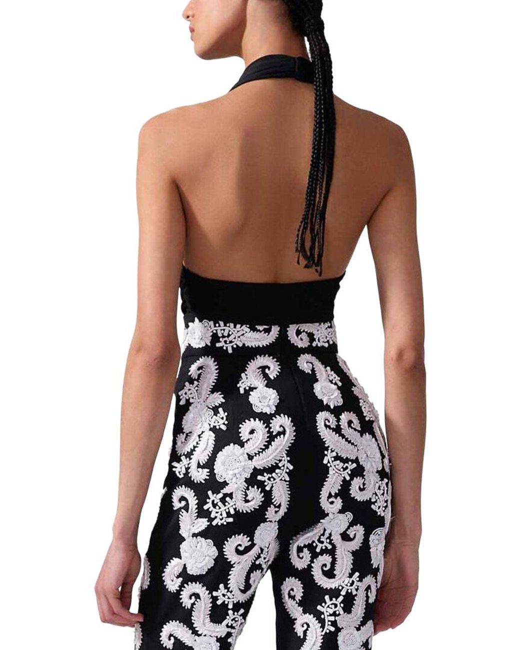 Carolina Herrera Black Halter Neck Gathered Top