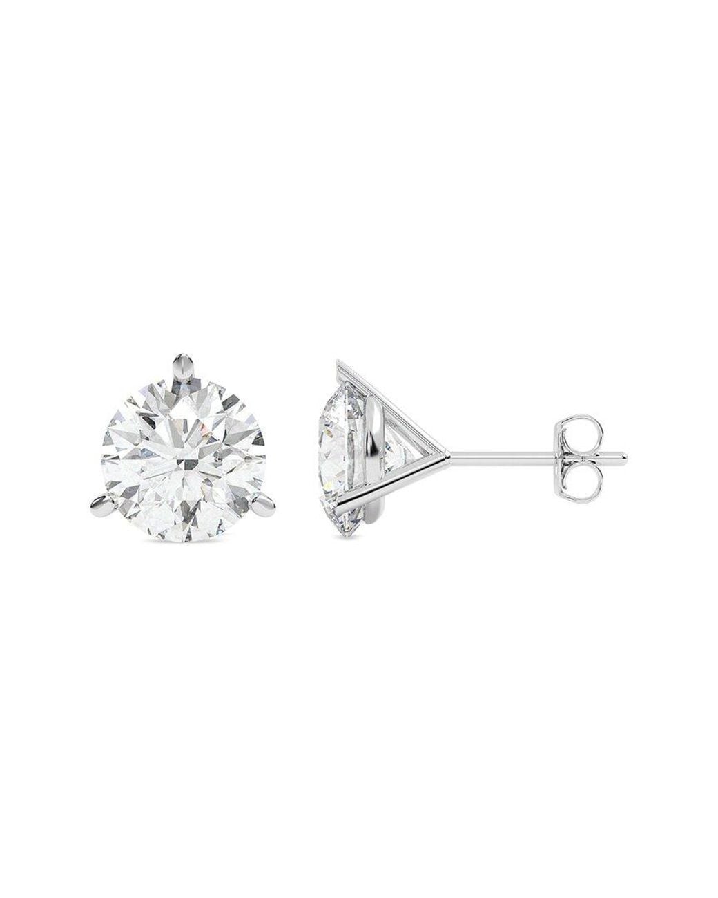 Lab Grown Diamonds Metallic 14K 10.00 Ct. Tw. Lab-Grown Diamond Earrings