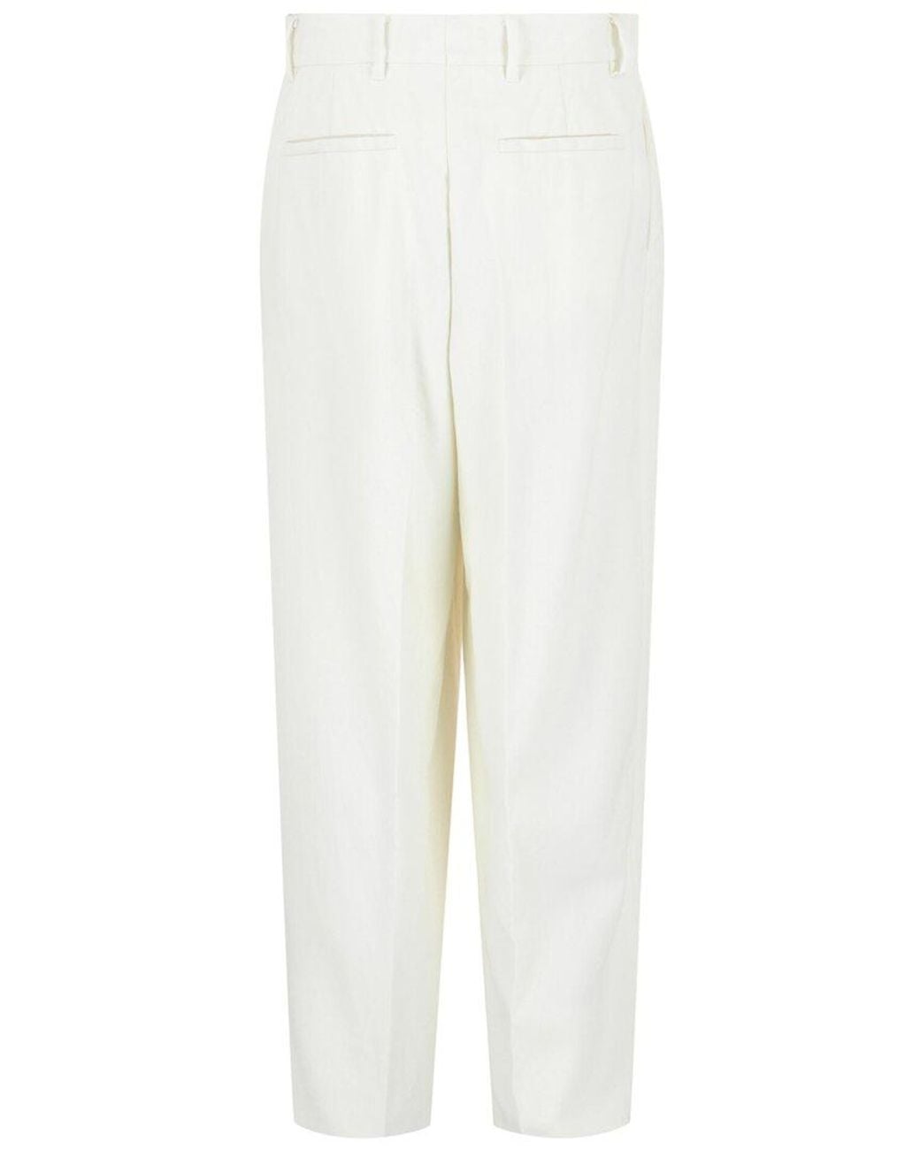 Givenchy White Extra-Wide Leg Wool & Mohair-Blend Pant for men
