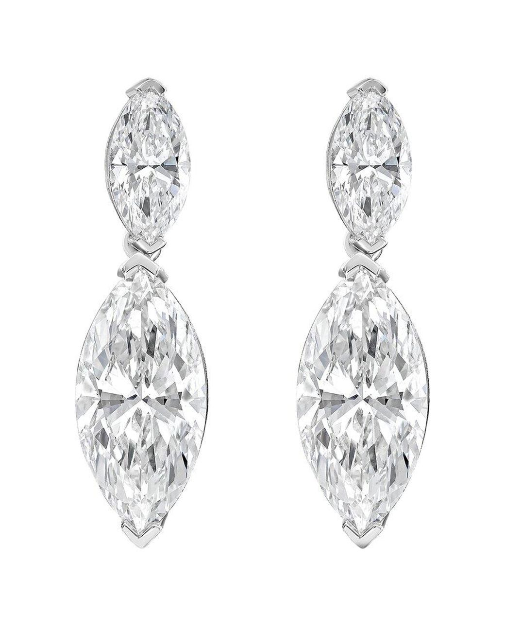 Diana M White 14K 15.00 Ct. Tw. Lab-Grown Diamond Drop Earrings