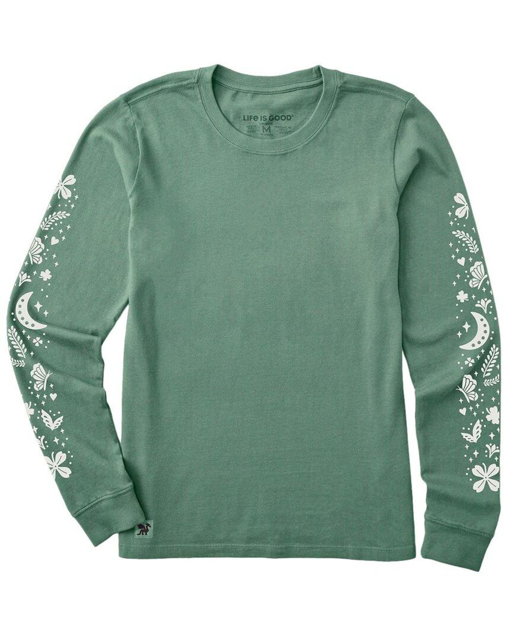 Life Is Good. Green Long Sleeve Crusher T-Shirt