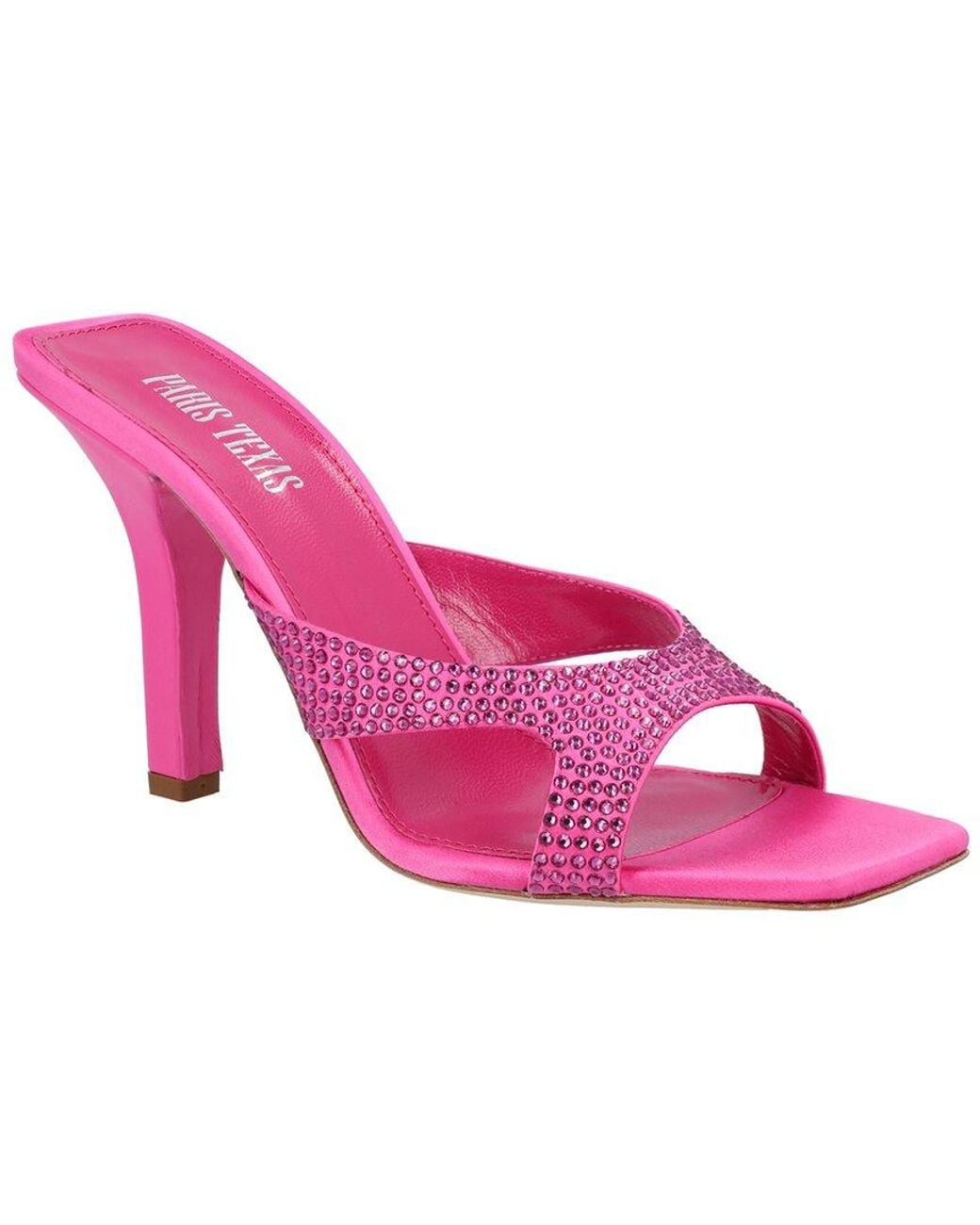 Paris Texas Pink Kate Crystal Leather Mule