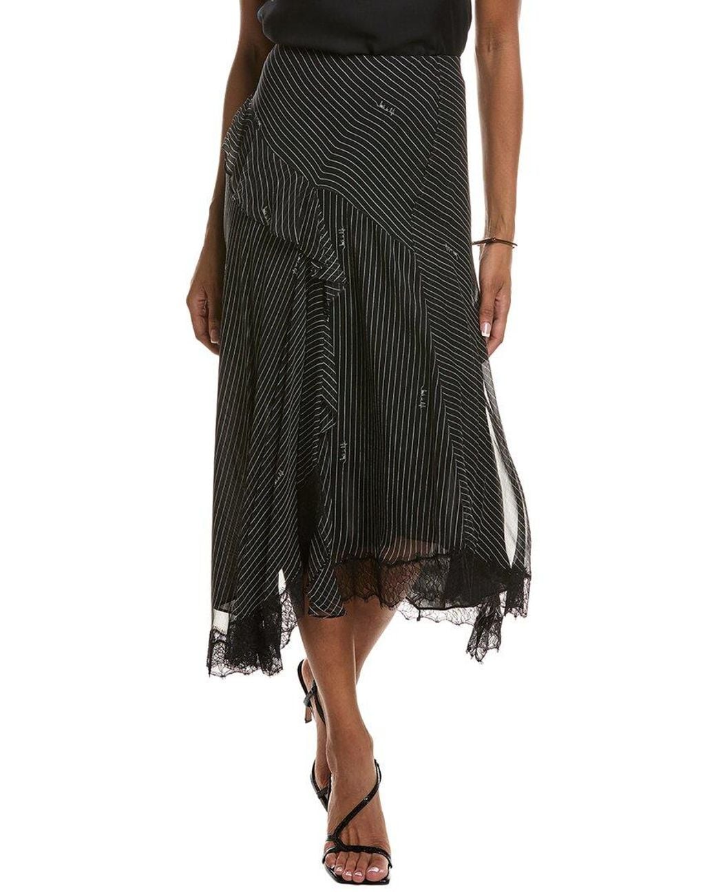 Diane von Furstenberg Black Sylvie Silk Skirt