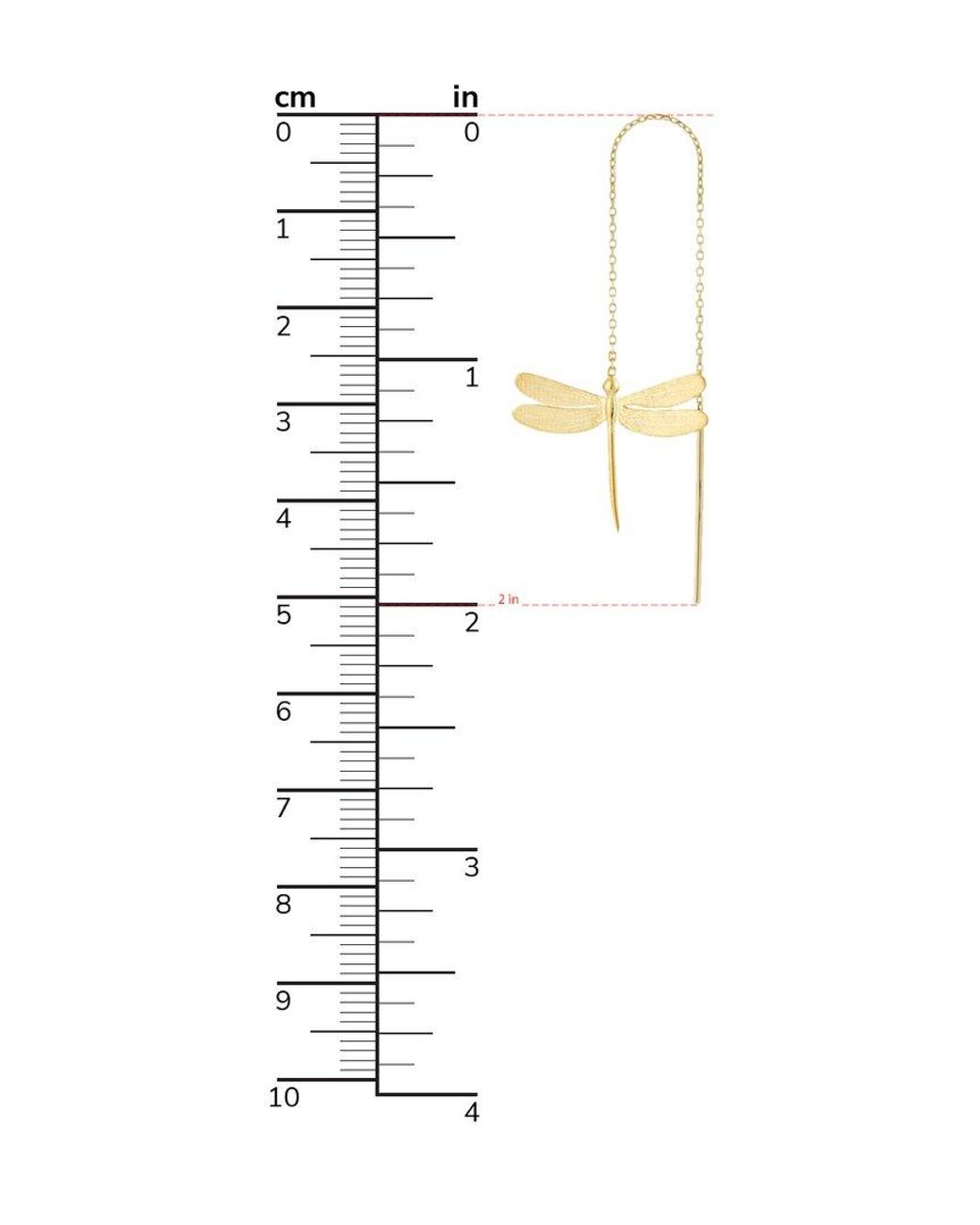 Ember Fine Jewelry White 14k Dragonfly Threader Earrings