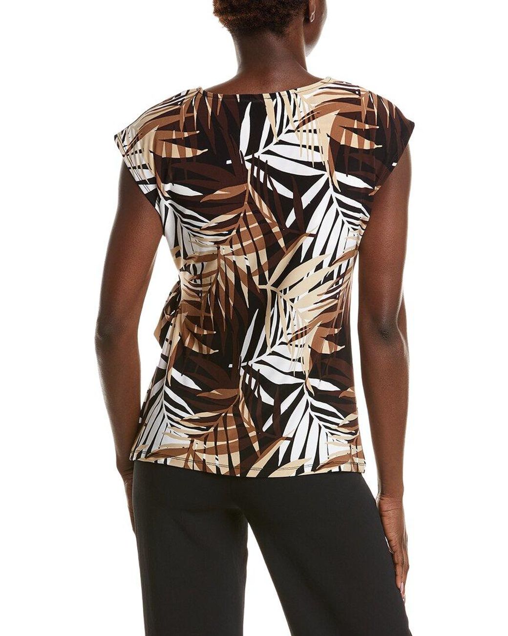 Anne Klein Black Extended Shoulder Top