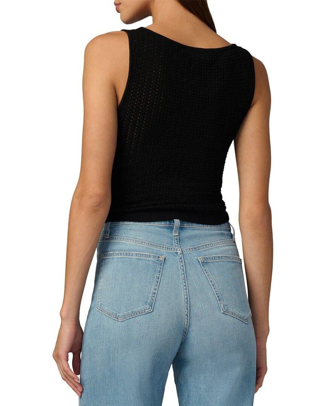 Joe's Jeans Black The Crochet Boatneck Tank