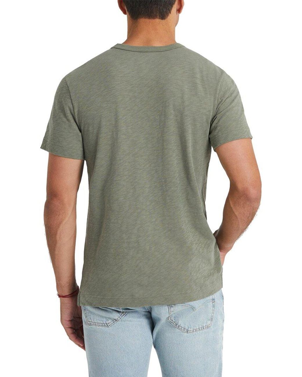 Life Is Good. Green Slub Slim Fit T-Shirt for men