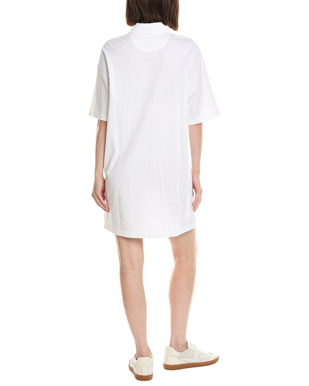ATM White Heavyweight Jersey Mixed Media Dress