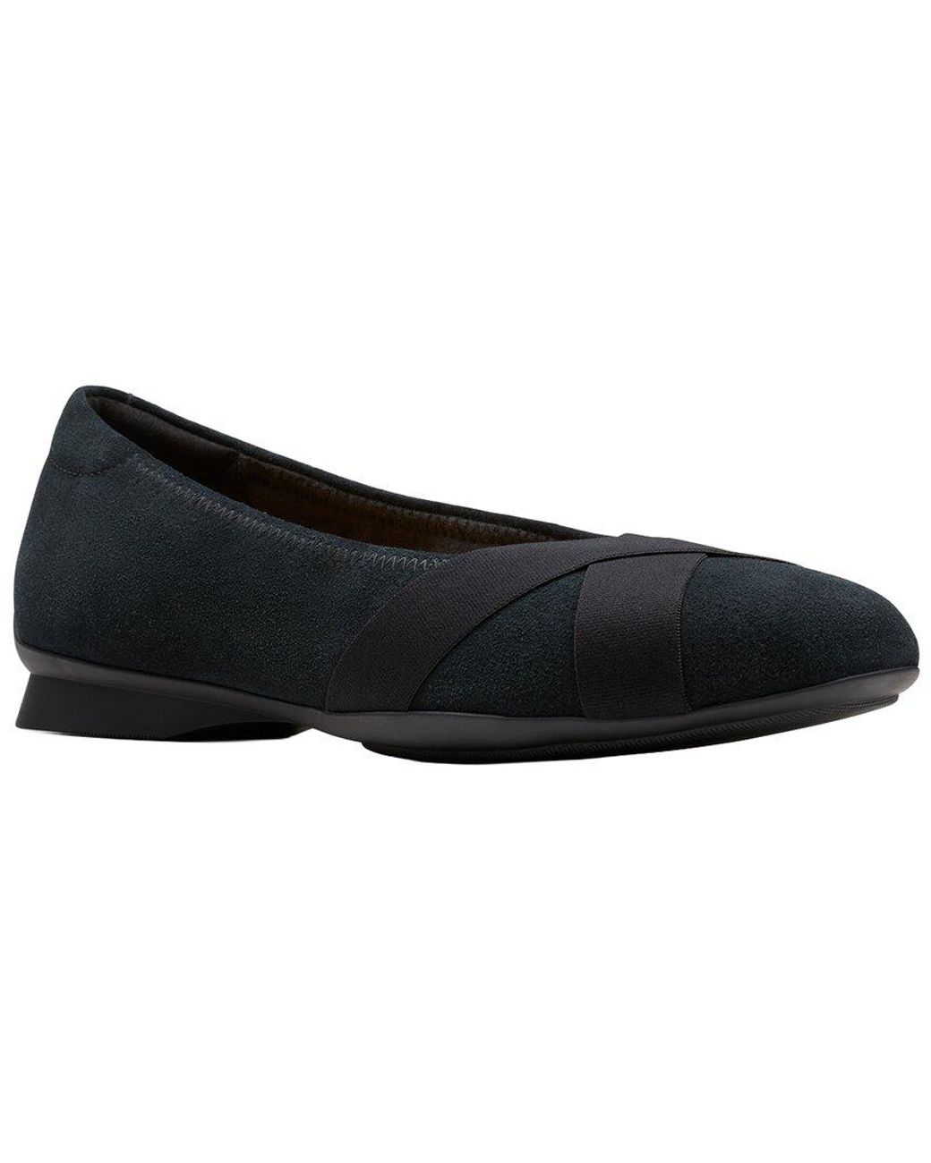 Clarks Black Jazmynn Gem Suede Ballet Flat