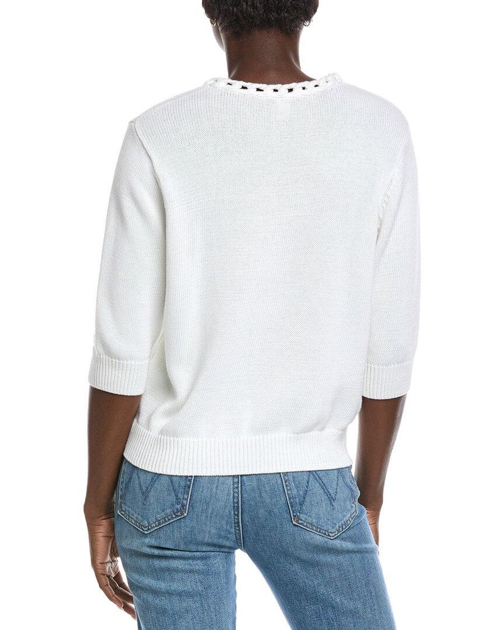 Autumn Cashmere White Crocheted Sweater