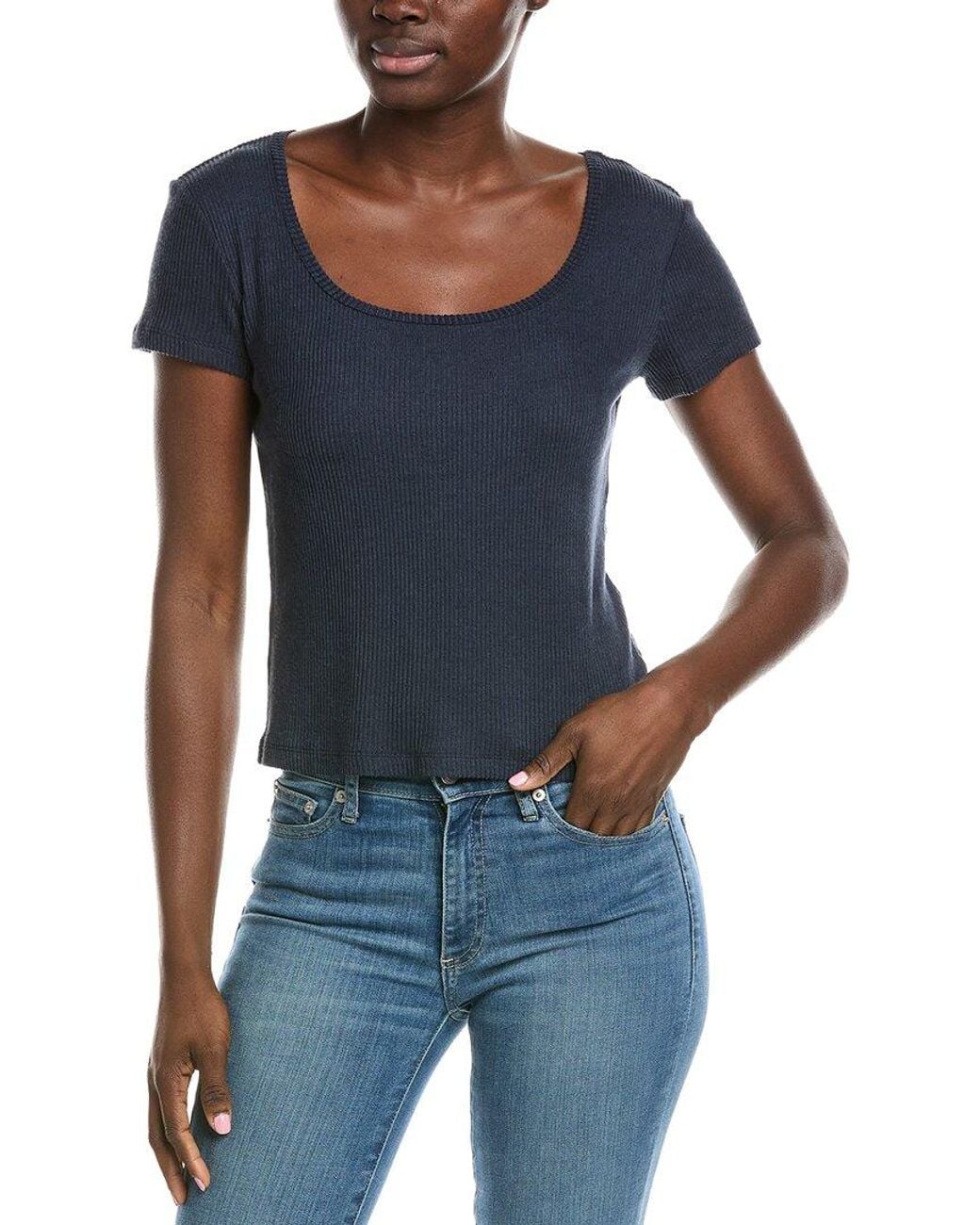Z Supply Blue Flower Market Rib T-Shirt