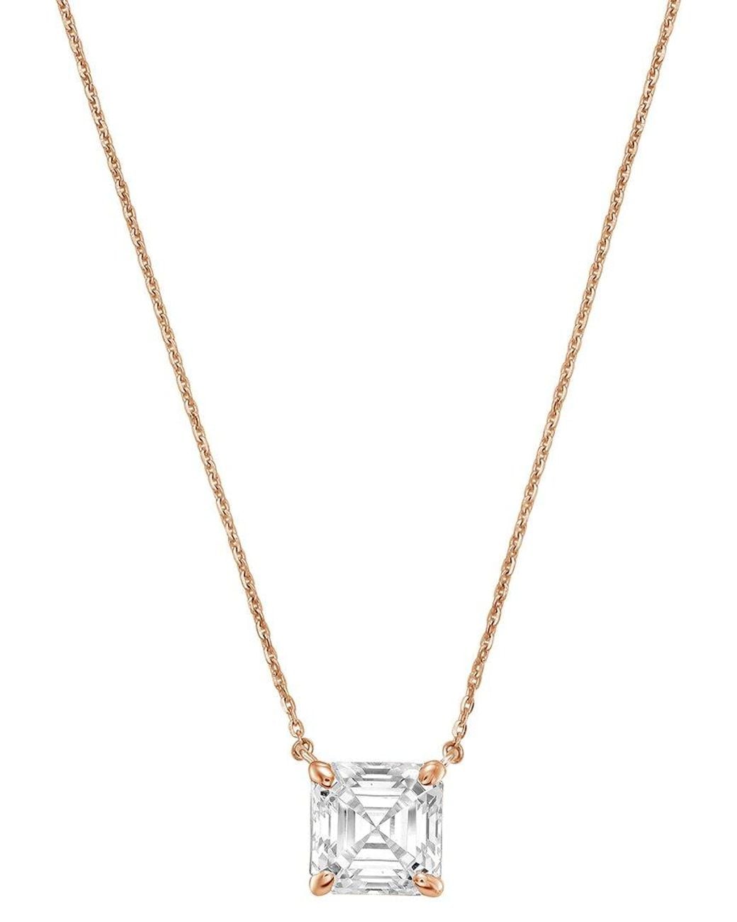 Diana M Metallic Diana M. 14K Rose 4.00 Ct. Tw. Lab-Grown Diamond Pendant Necklace