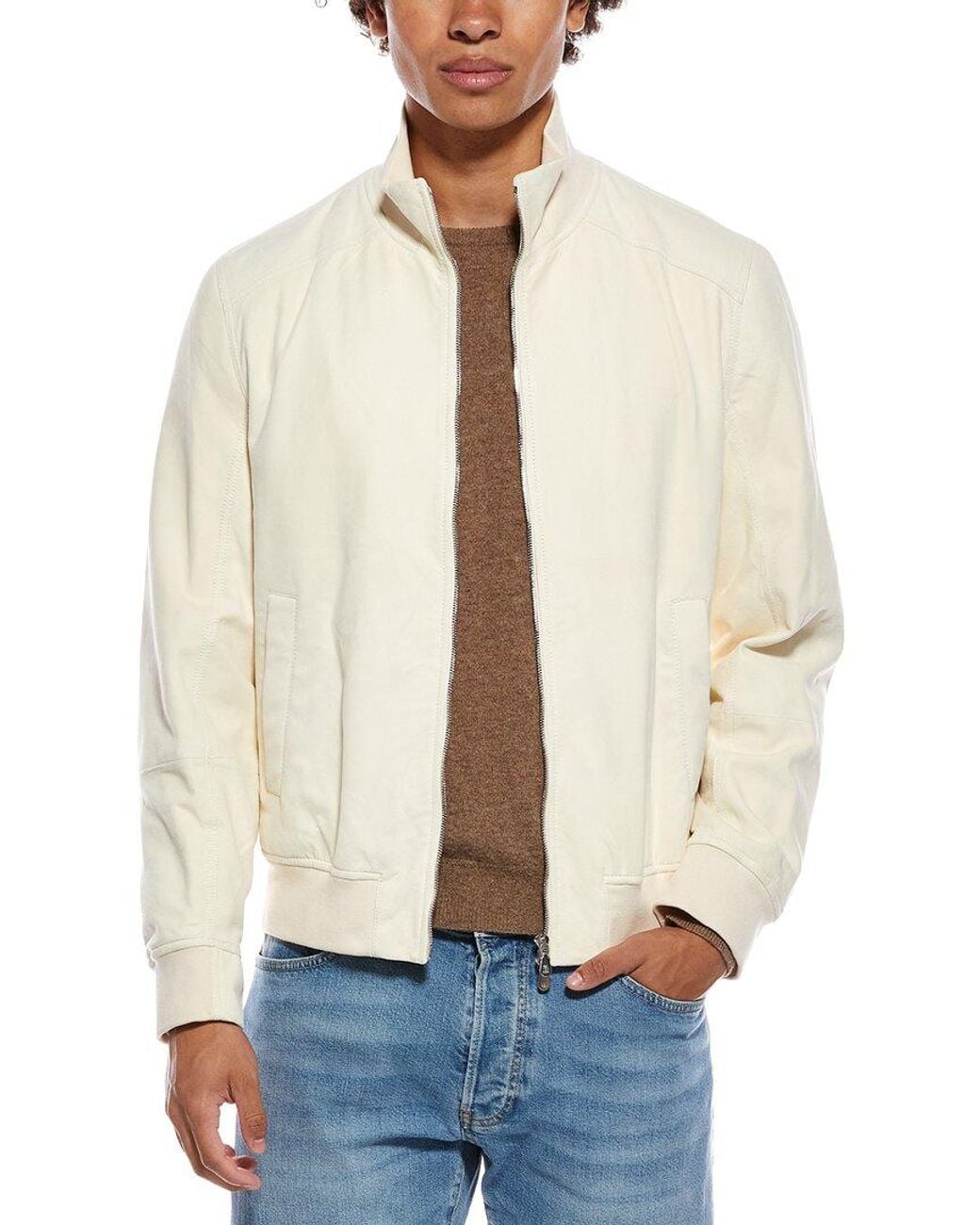 Brunello Cucinelli Natural Suede Jacket for men