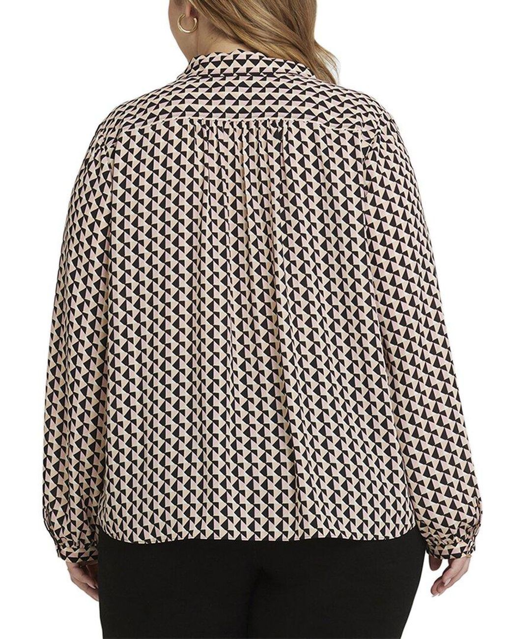 NYDJ Gray Plus Modern Blouse