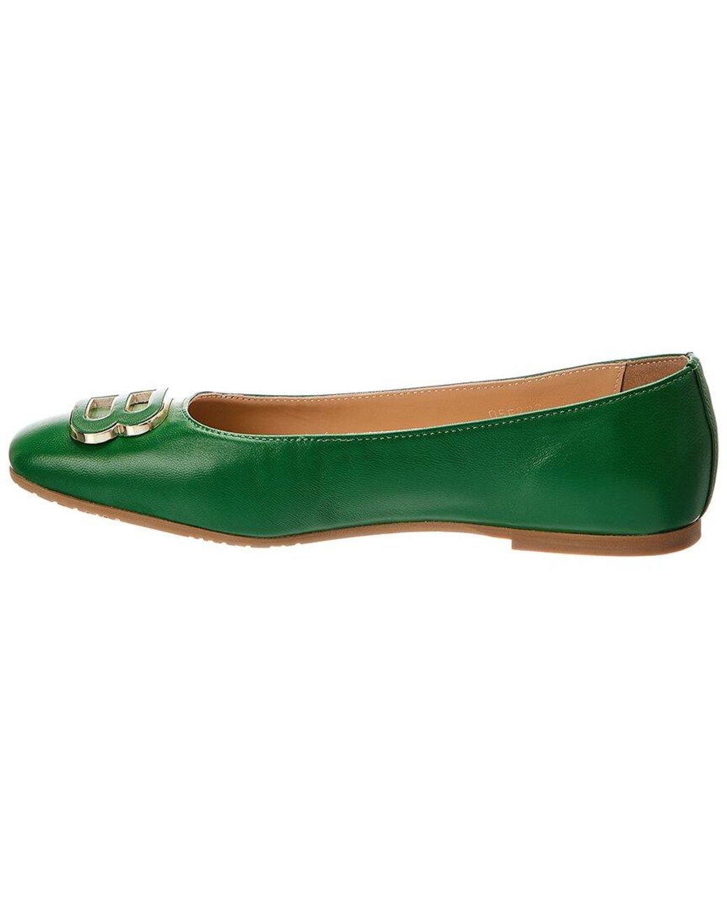 Baldinini Green Leather Ballet Flat