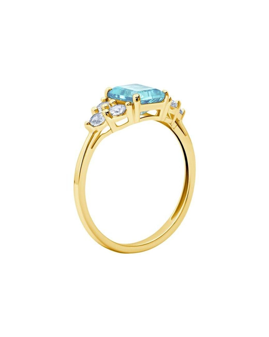 MaxColor Blue 10K 1.00 Ct. Tw. Swiss Topaz Halo Ring