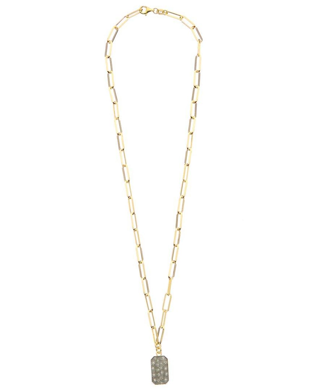 Meshmerise Metallic 18k Over Silver 0.12 Ct. Tw. Diamond Necklace