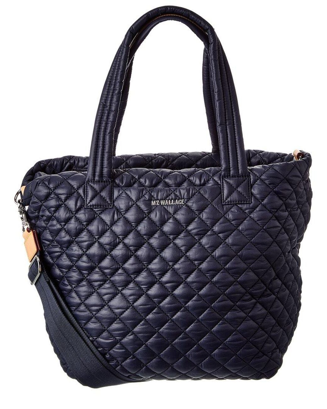 MZ Wallace Blue Medium Metro Nylon & Leather Tote Deluxe