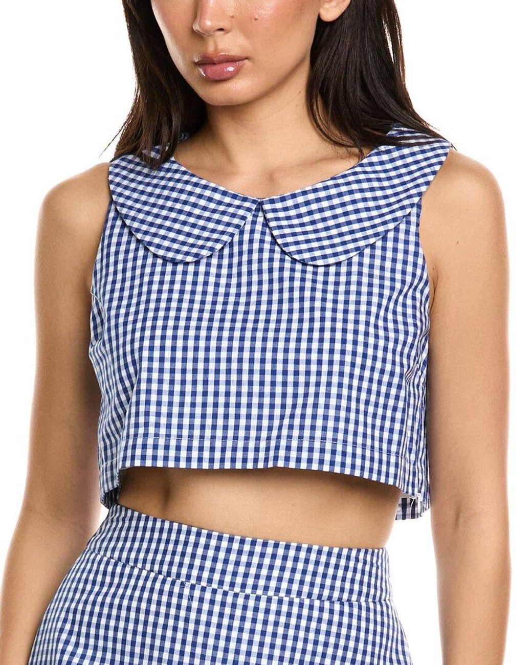 LUXE ALWAYS Blue Check Top