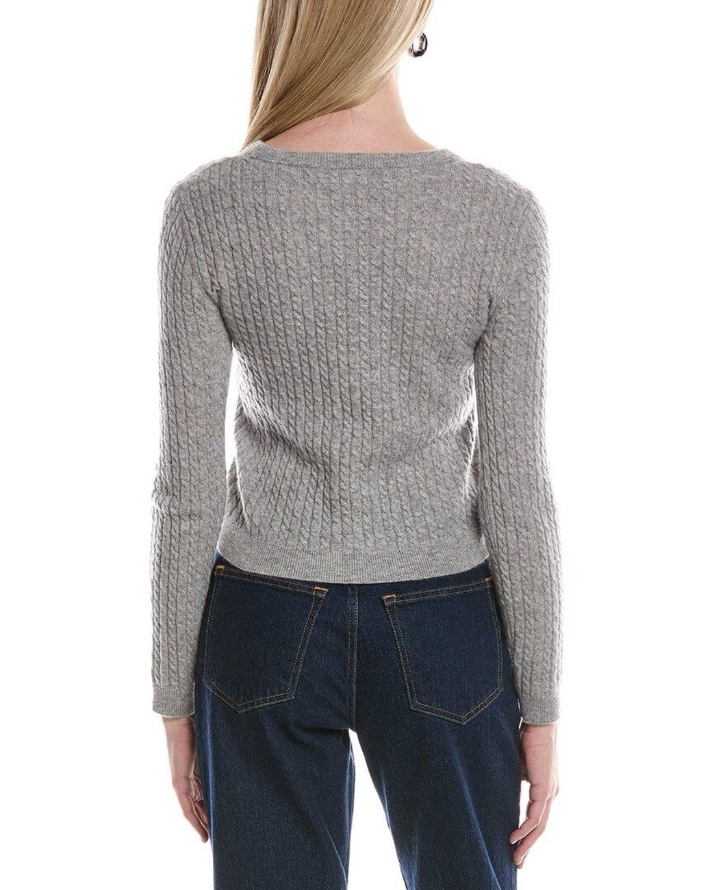 Philosophy Gray Baby Cable Cashmere Sweater