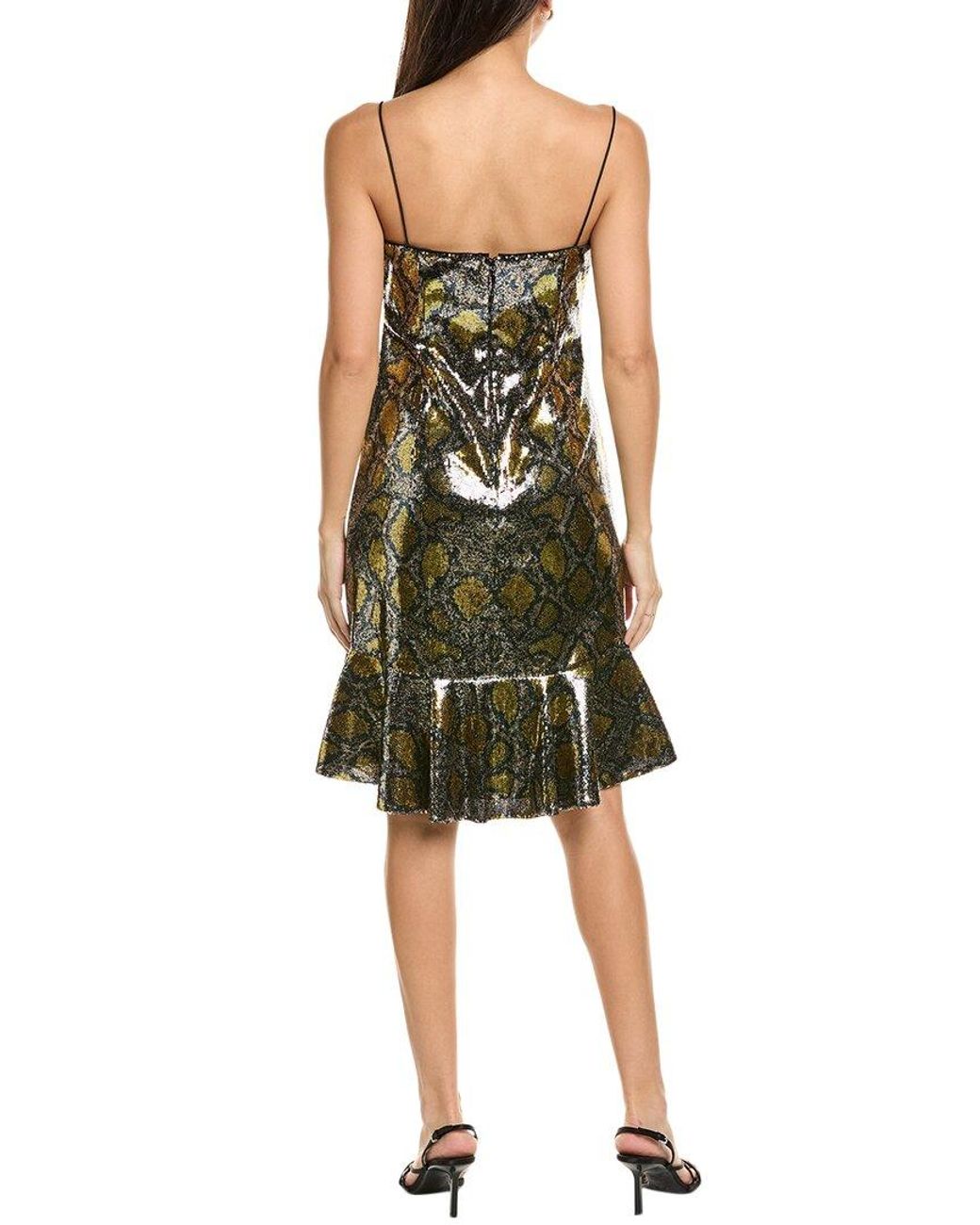 Kobi Halperin Green Halo Sequin Snake Mini Dress