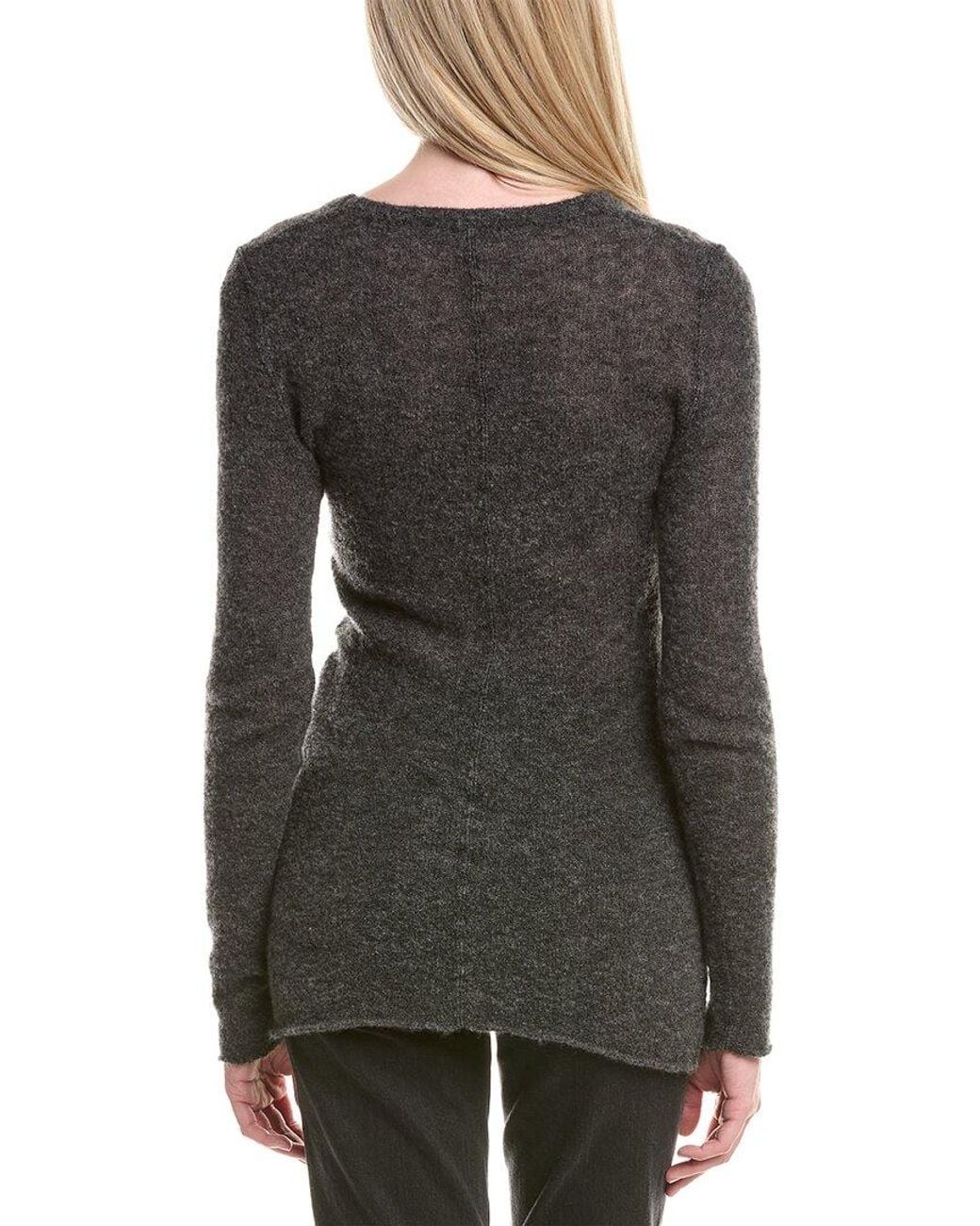 Autumn Cashmere Gray Solid Cashmere & Silk-Blend Sweaterdress