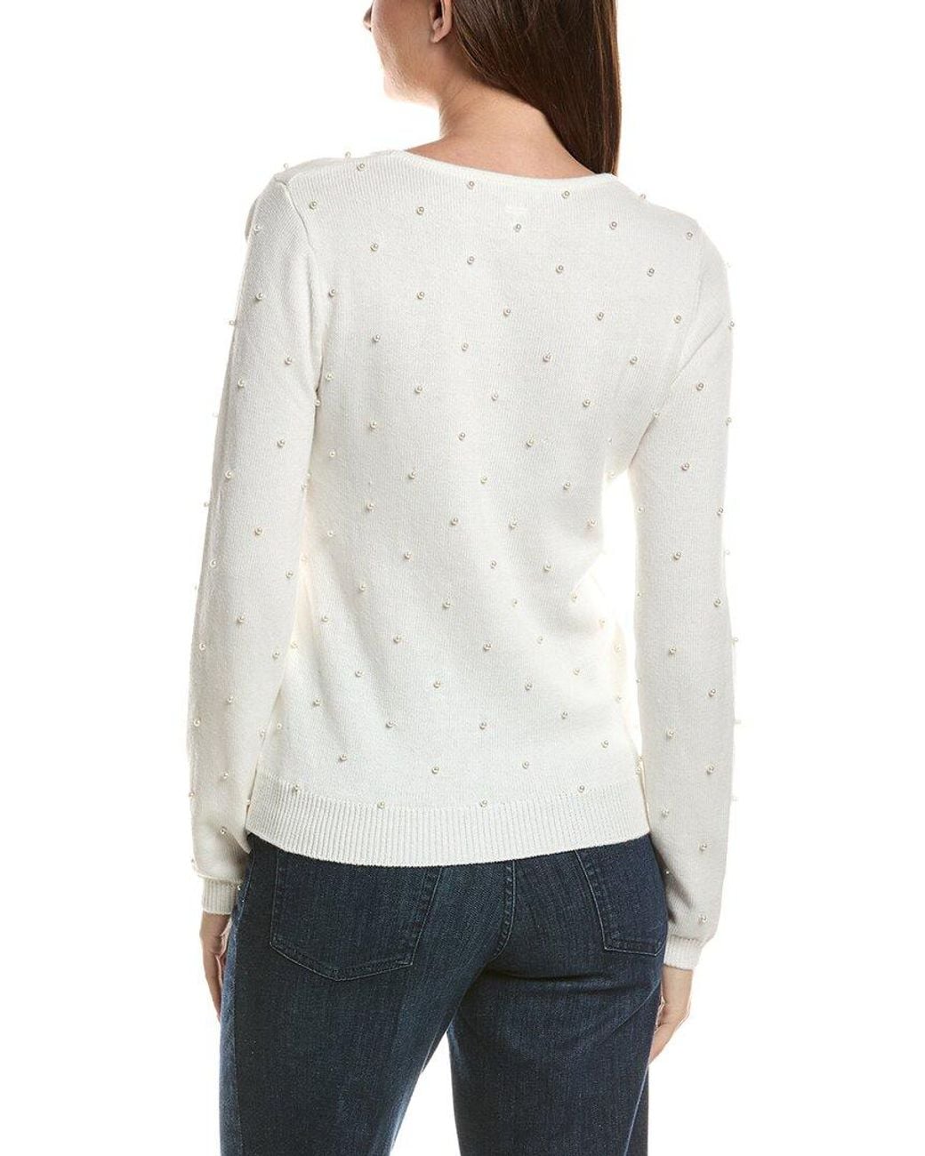 tyler boe White Pearl Wool-Blend Sweater