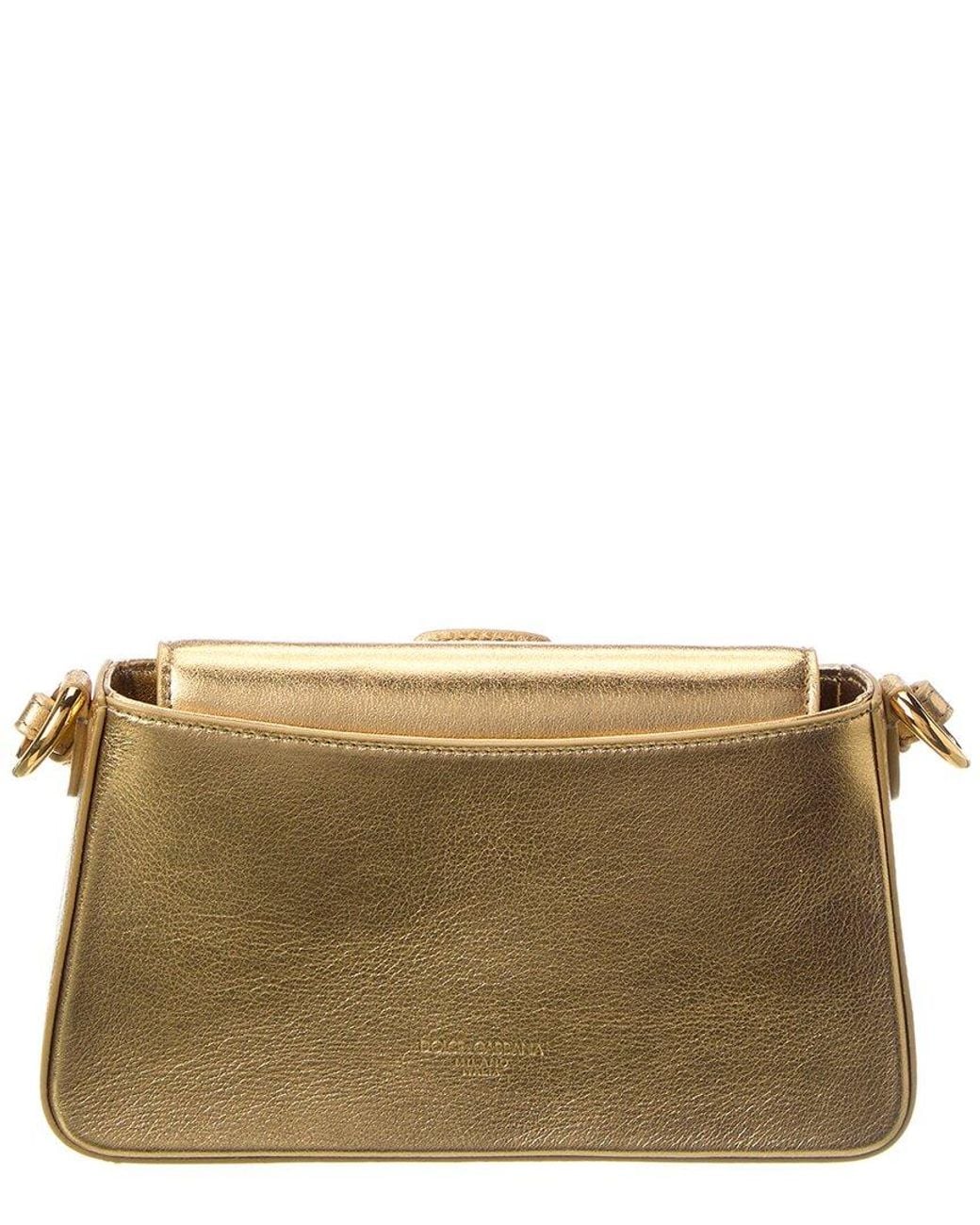 Dolce & Gabbana Natural Laminated Leather Phone Bag